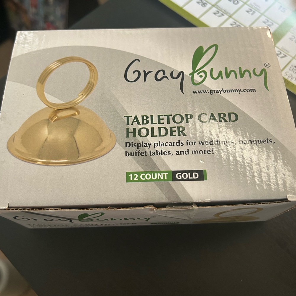 Place Card Holder, 12 pack, Gold, brand new
